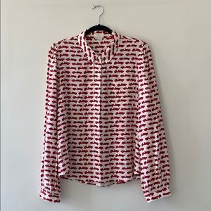 Kate Spade racing car silk shirt